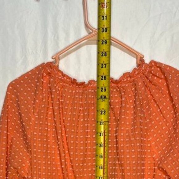 LOFT Clip Tie Neck Blouse – Orange – Women’s Medium - Picture 10 of 11